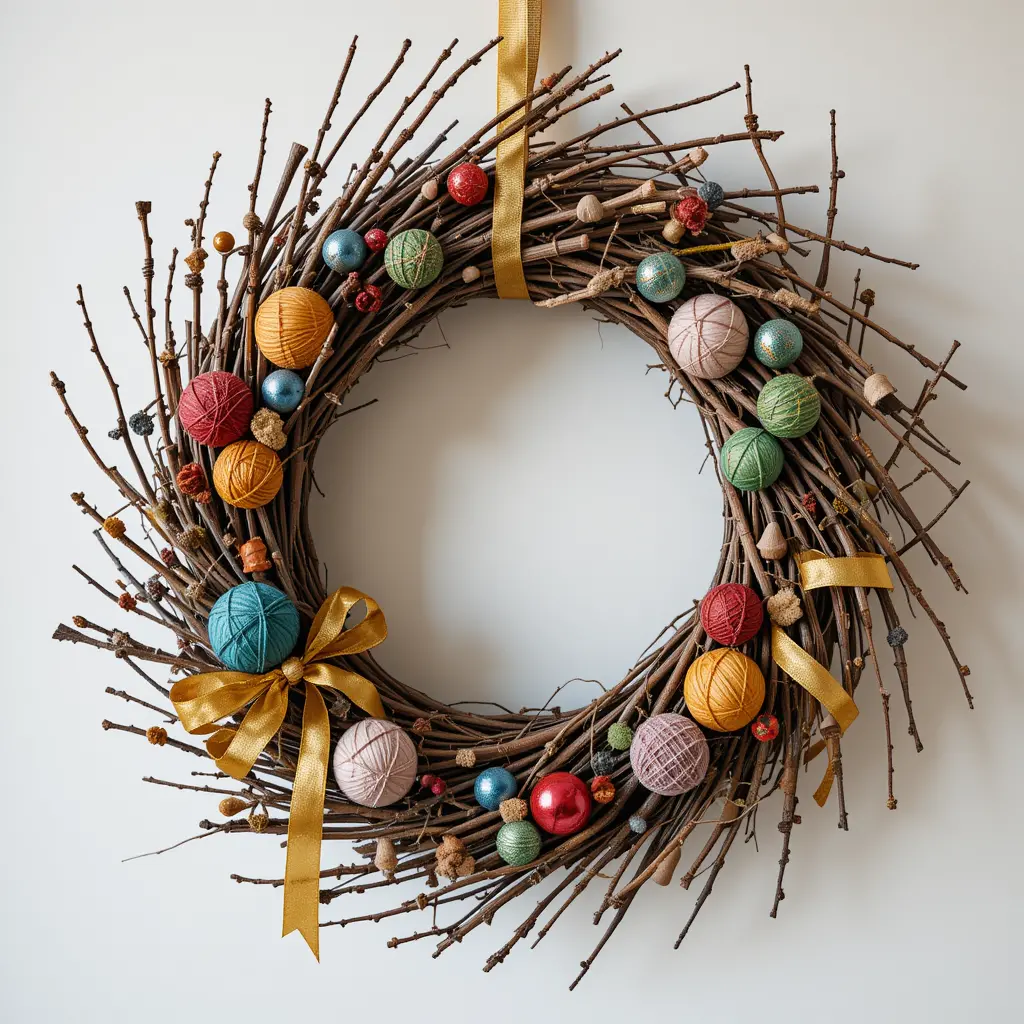 Holiday Decor: Create a DIY Wreath with Twigs & Yarns!