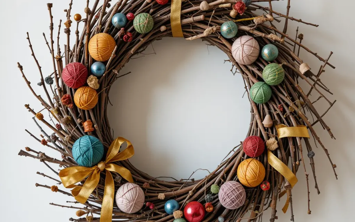 Holiday Decor: Create a DIY Wreath with Twigs & Yarns!